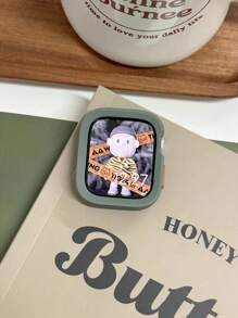 2条装男女通用绿色硅胶可调节运动腕带及柔软镂空防摔保护表壳,适用于 40/41/42/44/45/46/49mm,也适用于Series Ultra/SE/11/10/9/8/7/6/5/4,智能手表配件 - 軍綠色(無手錶) - 查看 5