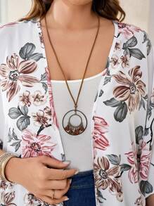 One Plus Size Women's Cardigan Jacket For Spring And Summer Floral Printing Thin Casual Loose Women's Tops