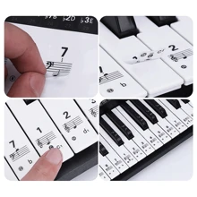 88/61/54 Keys Piano Stickers, Universal Piano Keyboard Stickers With Treble Clef And Notes, Learning Tool For Piano/Keyboard