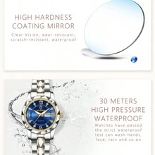 BINBOND 2 件情侣石英表罗马数字时尚不锈钢防水男士腕表女士情侣手表情人节情侣礼物