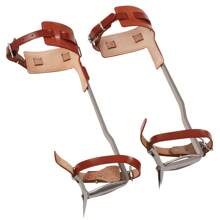 Rainaut Climbing Tree Spikes Stainless-Steel - Tree Gaffs Pads Spur Gear Climbing Steps Spurs Tool Suitable For High Altitude Logging Fruit Picking Hunting Equipment - 棕色+銀色 - 查看 9