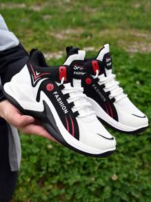 Men's Shock-Absorbing Basketball Shoes, Anti-Slip Sports Shoes For Teenagers - Black - View 3