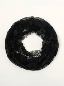 1 pièce Foulard de mariée demi-circulaire pour femme, de couleur unie avec broderie florale rose, pour mariage