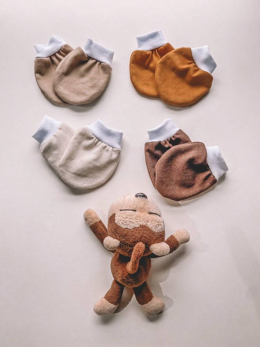 Kit 3 Pairs Of Baby Gloves For Newborns, Baby, Children, 100% Cotton, Own Production - 各種男孩顏色 - 查看 1