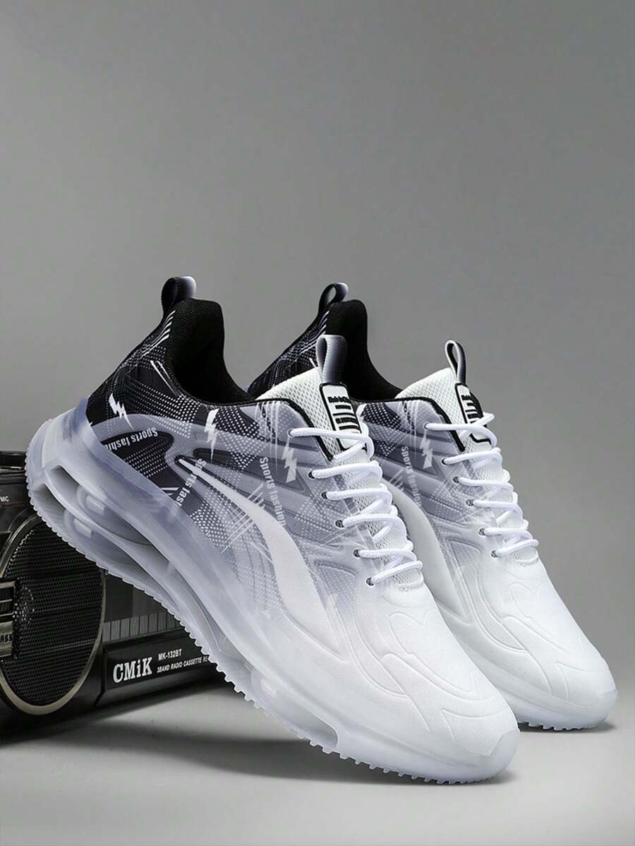Zapatillas deportivas para hombre, diseño moderno que interpreta el estilo cool. - Blanco y Negro - Ver 1
