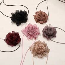 1 chiếc vòng cổ choker hoa hồng khô, phụ kiện trang trí thắt lưng đa năng - Nhiều màu - Xem 4