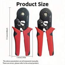 1pc Multi-Functional Electrician's Crimping Pliers, Adjustable Ratchet Wire Terminal Connector Crimper Tool, Serrated 4-Angle & Hexagonal Teeth Crimping Range 0.25-10mm² & 0.25-6mm², For Wire Repair, Electrical Equipment, Mechanical Maintenance, Also Known As Wire Crimping Pliers, Terminal Pliers, European-Style Tube Crimper, Electrician Tool