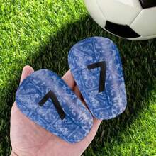 1 Pair Adult Mini Football Player Number Print Football Shin Guards, Thick Protective Insert Pad Leg Sleeve - Multicolor - View 2