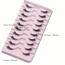 LIMEIKAI 10 Pairs Half Eye Lashes End Eye Elongated False Eyelashes Naturally Half-Eye Cross Fluffy Reusable Lashes