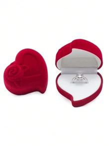 1 件心形戒指收纳盒，红玫瑰戒指展示盒，浪漫心形设计，适合婚礼，送给爱人的礼物，订婚戒指盒，珠宝盒，4 种款式可选，适合返校季 - 彩色 - 查看 7
