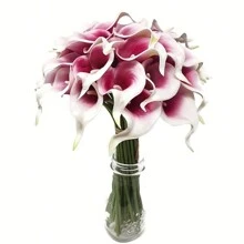 4/10/20 Piezas Flores Artificiales de Cala Lili, Flores de Cala Lili Realistas de Textura Simulada para Decoración del Hogar, Jardín, Oficina, Fiesta, Boda, Ramo, Centro de Mesa, Pascua - Multicolor - Ver 32