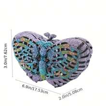 Women's Elegant Butterfly Rhinestone Evening Bags Luxury Crystal Clutch Wedding Party Cocktail Handbag Purse