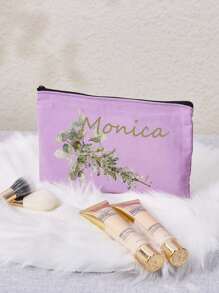 New Cosmetic Bags, Custom Text Cosmetic Bags, Can Be Customized To Your Unique Design, Lightweight Canvas Zip Cosmetic Bags Are Also Great For Buying Coin Purses, Pencil Cases, Perfect For Shopping, Dating, Vacation, Travel, Festivals, Parties, Or As Gifts, Makeup Bag, Travel Accessories,Summer Outing Items