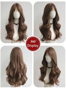 XIXISNOW Long Wave 24 Inch Natural Woman Wigs High Quality Flax Brown Wig For Women Daily Use