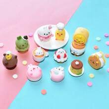 Juguetes de comida en miniatura, delicados adornos de postre en 3D de dibujos animados, decoración de micro paisaje DIY para estuche de teléfono, escena de casa de muñecas 1:12, accesorios de resina, regalo para vacaciones, cumpleaños, Navidad