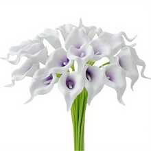 4/10/20 Piezas Flores Artificiales de Cala Lili, Flores de Cala Lili Realistas de Textura Simulada para Decoración del Hogar, Jardín, Oficina, Fiesta, Boda, Ramo, Centro de Mesa, Pascua - Multicolor - Ver 39