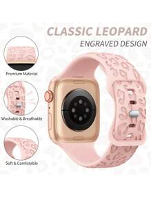 Dây đeo đồng hồ họa tiết da báo và hoa văn, tương thích với Apple Watch 49mm 45mm 44mm 42mm 41mm 40mm 38mm 46mm, Dây đeo silicon thể thao chống nước họa tiết da báo, dây đeo thay thế tương thích với Series 11 10 9 8 7 6 5 4 3 2 1 SE dành cho nữ - Màu cát bùn - Xem 9