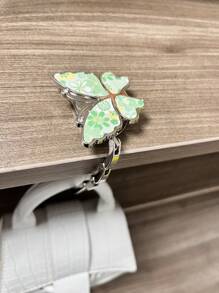 1 pieza Ganchos plegables y colgantes en forma de mariposa brillante, gancho perchero para colgar bolsos en mesas, escritorios, hogar y oficina
