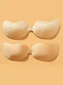 Push-Up Adhesive Bra, Reusable Strapless Front Clasp Invisible Nipple Stickers, Women's Underwear And Underwear Accessories - 4 /2/1 Set - Multicolor - View 4