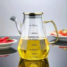 1pc Creative Rhombus Borosilicate Glass Oil Bottle, Suitable For Kitchen, Capacity: 16.91 Oz, 23.67 Oz, 30.43 Oz