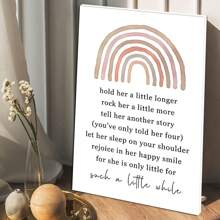 1 Pc Framed Quote Art Rainbow Nursery Wall Art Canvas Poster Painting Wall Decor For Bedroom Living Room