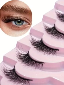 LIMEIKAI 10 Pairs Half Eye Lashes End Eye Elongated False Eyelashes Naturally Half-Eye Cross Fluffy Reusable Lashes