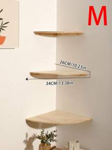 1pc/3pcs Set Corner Wall Shelf, Floating Corner Wall Shelf, Corner Storage Rack, Corner Shelf Bracket, Shelves And Storage Rack, Wooden Edge Floating Shelf, Rustic Style Wooden Wall Mounted Storage Display Rack, Suitable For Living Room, Bedroom, Bathroom, Kitchen, Room Decor, Garden Decor, Wedding Decor, Home Decor - Wood Color - View 14