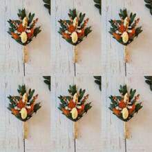 6pcs Mini Bouquets Real Dried Flowers, Immortal Flowers Wedding Favor Gifts, Office Desk, Living Room, Bedroom Decor Birthday Graduation