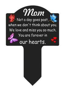 YAFITYES 1 pieza Estaca conmemorativa del jardín, marcador impermeable de tumba para mamá y papá, y otros seres queridos, placa homenaje para exterior, decoración de cementerio de condolencia