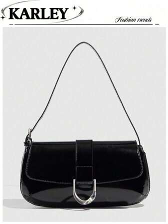 1 件 PU 皮革女士包，百搭纯色方形包，时尚小手提包，单肩包，休闲包，Y2K Baddie 包，腋下单肩包，迷你摩托车包