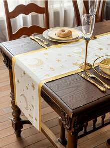 New Ramadan Festival Decoration Table Runner Stars Moon Pattern Kitchen Living Room Table Decoration Home Party Decoration Table Runner - Multicolor - View 6