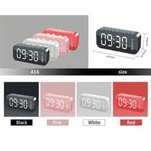 Reloj Despertador Digital Multifuncional con Bluetooth y Radio FM - Rosa - Ver 8