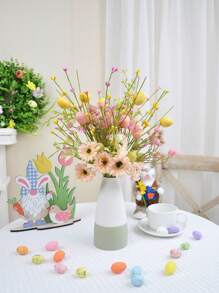 1PC/2PCS/4PCS Spring Artificial Flowers Easter Egg Branches Butterfly Tulip Daisy Carrot Colorful Berry Decoration Wedding Party Family Vase Centerpiece Perfect Easter Decoration Gifts Birthday Graduation