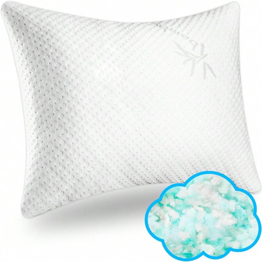 Xtreme Comforts Shredded Memory Foam Pillow- Allergy-Friendly & Cooling Pillow Cover For Side, Back & Stomach Sleepers- Machine Washable - Foam Pillows For Sleeping & Neck Pain Relief (Queen) - 1 - View 1