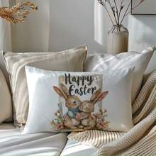 1pc 11.81*19.71in(30*50cm)/15.75*23.62in(40*60cm) Easter Egg & Rabbit Print Pillow Cover [Single-Sided Printing], Home Decor Cushion Cover For Bed, Sofa, Car, Suitable For Daily Use Or High-End Minimalist Decoration, Living Room, Bedroom - Multicolor - View 9