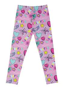 1 Pair Girls Cartoon Print Lightweight Milk Silk Material Leggings, Suitable For Summer Wear