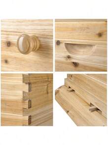 7 Pcs Auto Flowing Honey Hive Beehive Frames+Beekeeping Brood Cedarwood Box - Màu gỗ nguyên bản - Xem 11