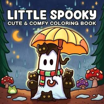 Little Spooky: Coloring Book For Adults And Teens Featuring Cute Creepy Creatures In Cozy Hygge Moments For Relaxation (Cozy Spaces Coloring) Gifts For Friends & Couples&Family,Mother's Day,Mom's Gift