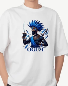 Women's Printed T-Shirt Ogum Orixa Quimbanda Umbanda Witchcraft Shaman 100% Cotton