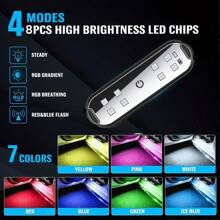 2 件 LED 车门灯套装 - USB 可充电，运动传感器内饰和车身底部装饰灯车门警告灯，适合汽车爱好者 - 增强车内氛围 - 送给车主的完美礼物