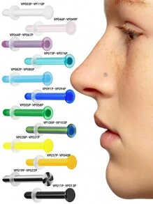 1 pieza Aro de nariz de vidrio de color transparente Retén de aro recto para perforación corporal Joyería