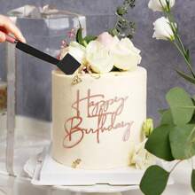 3pcs/5pcs Gold Acrylic Simple Style Happy Birthday Cake Topper For Birthday Party Gift Shower Dessert Cake Decoration