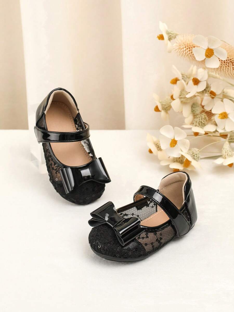 1 Pair Infant/Toddler Soft Breathable Non-Slip Sole Shoes, Suitable For 1-5 Years Old, Spring/Summer - Black - View 1