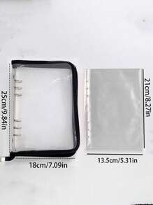 6 孔 A5 拉链活页夹封面和内页，返校，学校用品 - 無色 - 查看 10