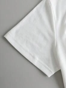 客製化女款 T-Shirt，運動禮品，送給女友的禮物，家庭生日禮物，簡約時尚，印花標語白色夏季款 - 白色 - 查看 5