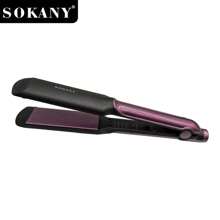 SOKANY SOKANY Placa cerámica multifuncional, plancha de pelo, clip alisador, herramienta de peluquería. Tres en para rizado y alisado en seco y húmedo, temperatura ajustable hasta 750 grados, calentamiento rápido, apto para uso doméstico y salones de belleza