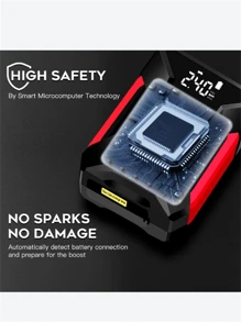 10000mAh Portable Powerhouse - Car Battery Jump Starter, 150PSI Tire Inflator, LED Display, Power Bank, LED Light, 12V Car Battery Booster For 4.0L Gasoline And 2.5L Do Engines, Emergency Roadside Kit