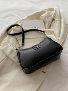 Y2K 女士休闲斜挎包，带星星装饰，腰带，夹子，可调节和可拆卸肩带，单肩包，大容量，复古，适合工作和通勤 - 黑色 - 查看 8