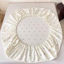 1pc Soft & Skin-Friendly Heart Printed Fitted Sheet - Love Gray - View 9