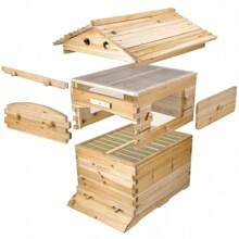 7PCS Auto Flowing Beehive Honey Hive Frame+ Cedarwood Beekeeping Brood Box - 棕色 - 查看 7